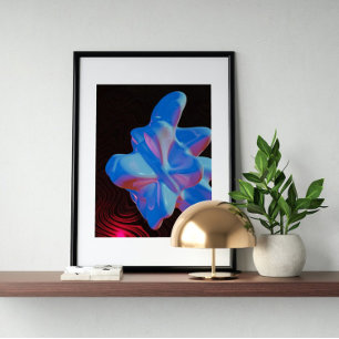Holografisch 80s Moderne futuristische kunst Poster