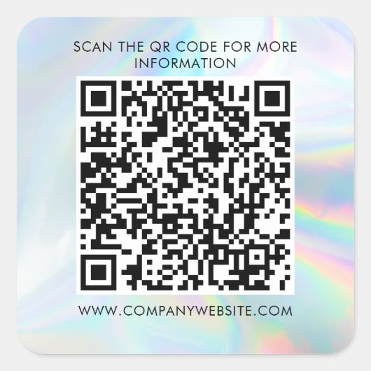 Holografisch aangepast Business QR Code Marketing Vierkante Sticker (Voorkant)