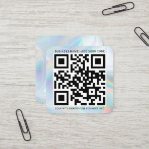 Holografisch aangepast Logo en QR-code DIY Vierkante Visitekaartje