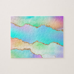 Holografisch agaat   Iridescent Pastel Ombre Marbl Legpuzzel