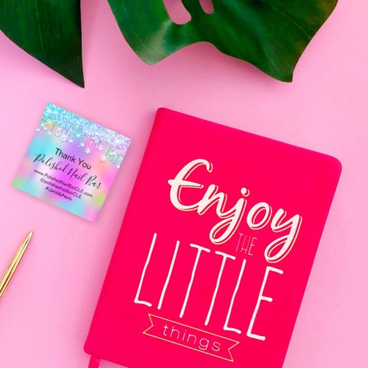 Holografisch bedankt voor uw diamantschijven Nail Vierkante Sticker