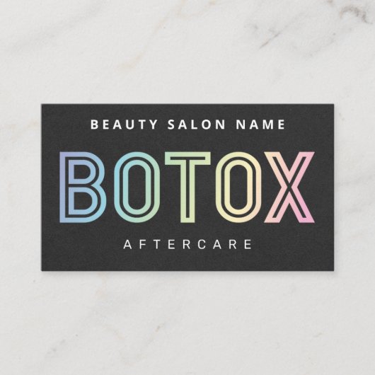 Holografisch Botox-vulinstructies Nazorg Visitekaartje (Voorkant)