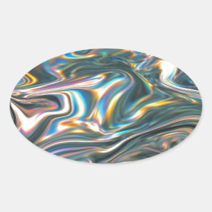 Holografisch Chrome Ovale Sticker