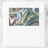 Holografisch chroom rechthoekige sticker (Tas)