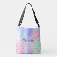 Holografisch custom monogram roze paarse