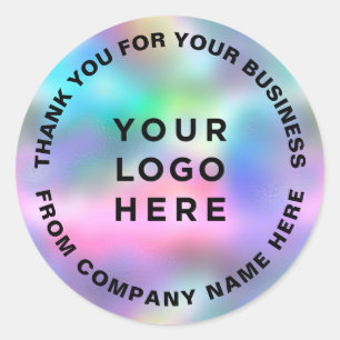 Holografisch Dank u Business Logo Ronde Sticker