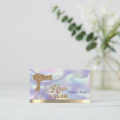 Holografisch elegant Gold Glitter Hairdryer Visitekaartje (Staand voorkant)