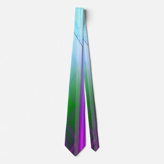 Holografisch Elysium Paradise Green Sci-Fi-paneel Stropdas (Voorkant)