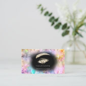 Holografisch Eyelash Brow Makeup Logo QR Code Blac Visitekaartje (Staand voorkant)