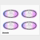 Holografisch gekleurde zilver Glitter-productlabel Ovale Sticker (Vel)