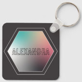 Holografisch gepersonaliseerd pastelverloop sleutelhanger (Achterkant)