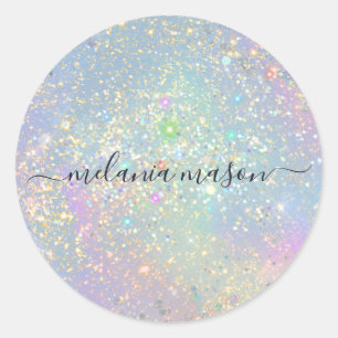 Holografisch glam Glitter Elegant Sparkles Beaukle Ronde Sticker