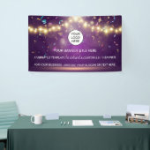 Holografisch glinsterende opaal iriserende bedrijf spandoek (Beurs)