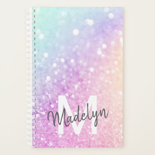  holografisch glitter Girly Glamoureus Planner (Voorkant)
