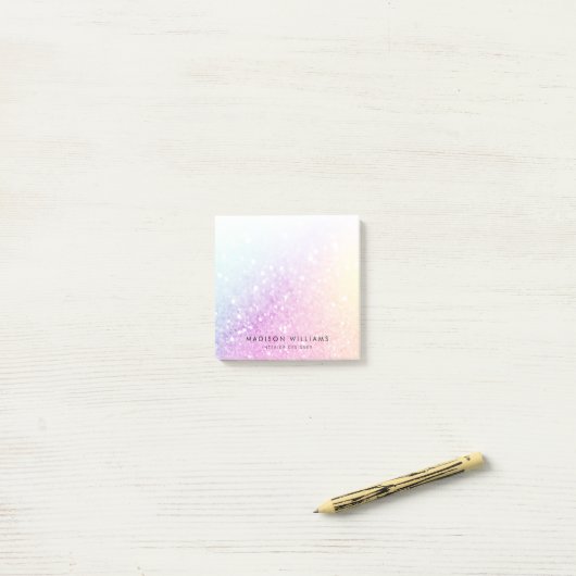 holografisch glitter Girly Glamoureus Post-it® Notes (Op bureau)