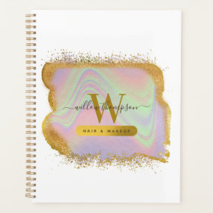 Holografisch Gold Glitter Hair & Makeup-benoeming Planner