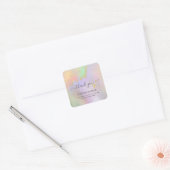 Holografisch gouden waterverf script bedankt vierkante sticker (Envelop)
