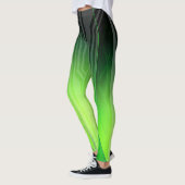 Holografisch groen en zwart sci-Fi-paneel Leggings (Links)