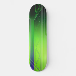 Holografisch groen en zwart sci-Fi-paneel Skateboard
