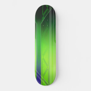 Holografisch groen en zwart sci-Fi-paneel Skateboard