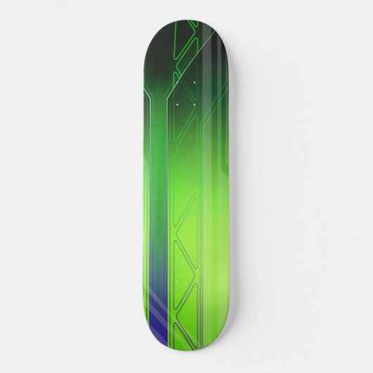 Holografisch groen en zwart sci-Fi-paneel Skateboard (Voorkant)