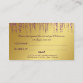 Holografisch handtekeningscript Modern Gold Glitte Aanbevelingskaartje (Achterkant)