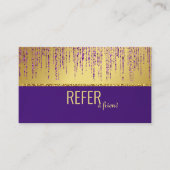 Holografisch handtekeningscript Modern Gold Glitte Aanbevelingskaartje (Voorkant)