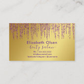 Holografisch handtekeningscript Modern Gold Glitte Klantenkaartje (Achterkant)