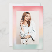 Holografisch ijs ombre girly roze Sweet 16 Kaart (Achterkant)