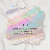 Holografisch Iridescent Opal Gem | Label hangen (Voorkant)