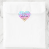 Holografisch Iridescent Opal Gemstone | Dank u wel Hart Sticker (Tas)