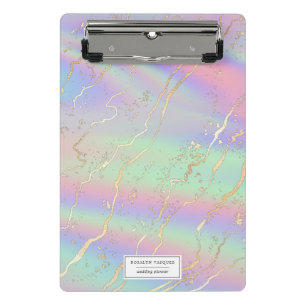 Holografisch Iridescent Opal Gepersonaliseerd Mini Klembord