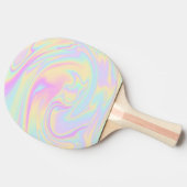Holografisch iriserende pasteelregenboog tafeltennisbatje (Zijkant)