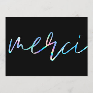 Holografisch kleurig Merci Custom Hartelijk dank Kaart