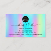 Holografisch Logo QR-code Lash Makeup Hair Black Visitekaartje (Achterkant)