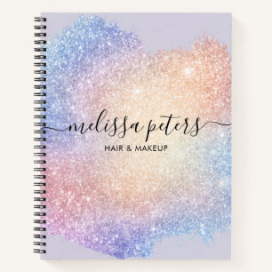 Holografisch Manuscript Modern Glitter Sparkle Bus Notitieboek