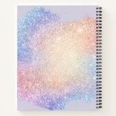 Holografisch Manuscript Modern Glitter Sparkle Bus Notitieboek (Achterkant)
