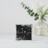 holografisch manuscripthart bedankt u voor uw orde vierkante visitekaartje (Staand voorkant)