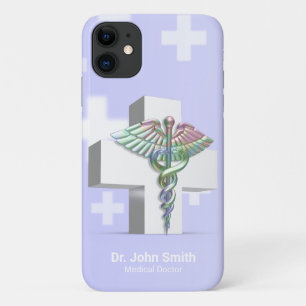 Holografisch Medisch 3D Caduceus White Cross iPhone 11 Hoesje