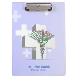 Holografisch Medisch 3D Caduceus White Cross Klembord