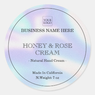 Holografisch Minimaal Zakelijk Logo Productlabel Ronde Sticker