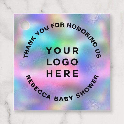 Holografisch Modern Dank Je Wel Ongebruikelijk Bedankjes Labels (Voorkant)