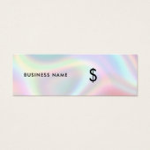 Holografisch modern, minimaal eenvoudig Label met  Mini Visitekaartjes (Voorkant)