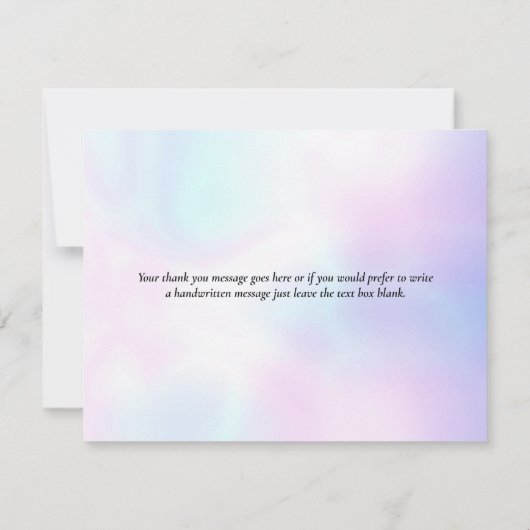 Holografisch modern schrift bedankkaart (Achterkant)