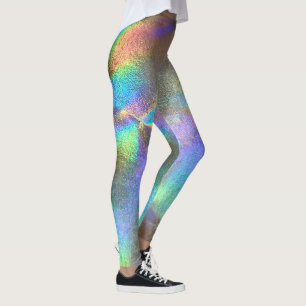 Holografisch ock Iridescent kleurige regenboog Leggings