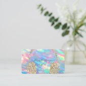Holografisch opal Glitter Headphone DJ Visitekaartje (Staand voorkant)