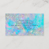 Holografisch opal toon glitter notaris visitekaartje (Achterkant)