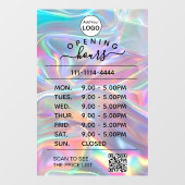 Holografisch openingsurenlogo en QR-code Raamsticker (Vel)