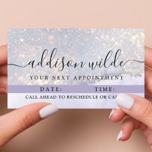 Holografisch Paars Glitter Luxe Glam Iridescent Afsprakenkaartje