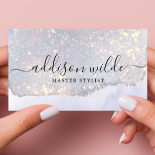 Holografisch Paars Glitter Luxe Glam Iridescente Q Visitekaartje